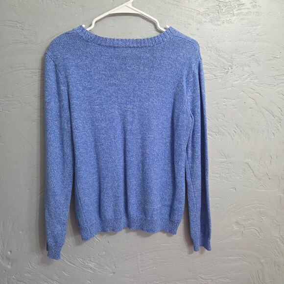 Karen Scott Woman's Blue V Neck Sweater Size Small - Picture 4 of 7